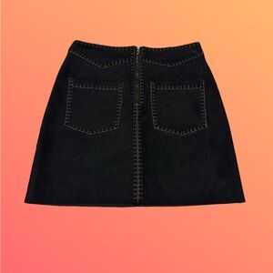 Zara Black Mini Skirt with Bold Stitching